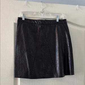 Elegant Black Faux Leather Skirt
